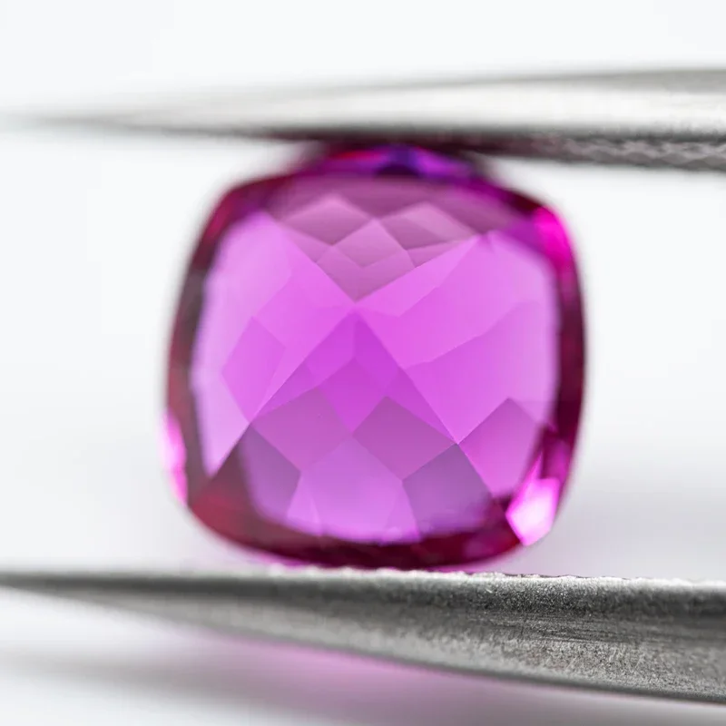 Top Lab Grown Sapphire Hot Pink Square Cushion VVS1  for Charms Beads Diy Jewelry Making Materials Selectable AGL Certificate
