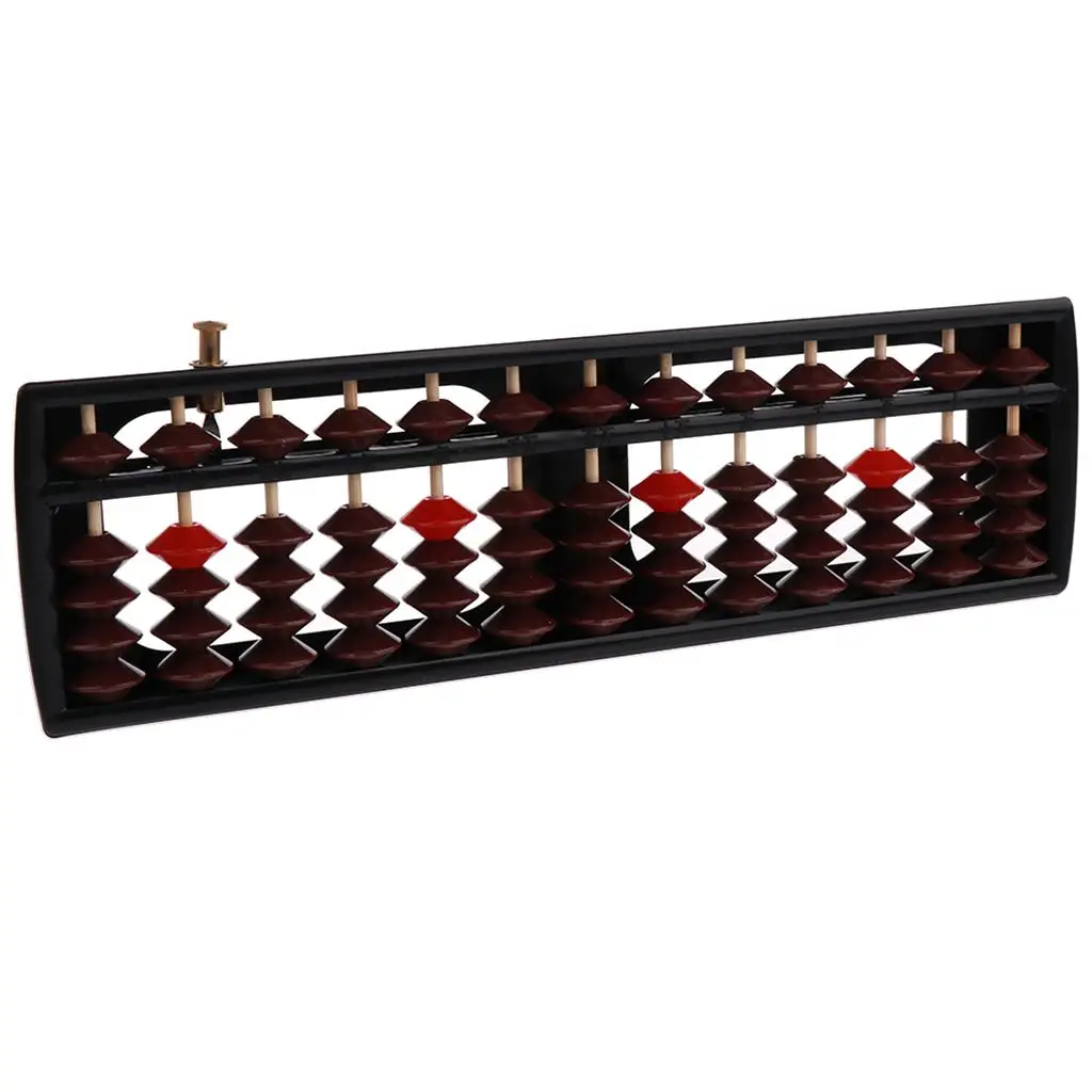 Japanese Soroban Style 13 Rods 5 Beads Plastic Abacus Arithmetic Math Ancient Calculator Number Counting Toy Orange