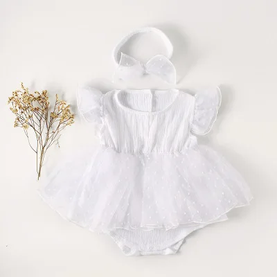 

Summer with a full moon baby rompers baby one hundred suits cut flower princess gauze triangle ha ha skirt romper girl