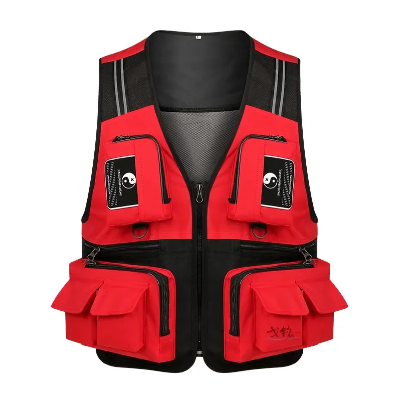 Flygo Gilet de pêche à la mouche multi-poches Taille réglable