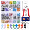 400/800pcs Snap Fasteners Kit Tool, Metal Snap Buttons Rings with Fastener Pliers Press Tool Kit for Clothing Sewing 10 Colors 1