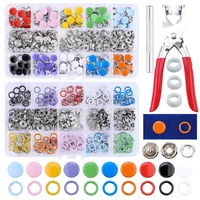 400/800pcs Snap Fasteners Kit Tool, Metal Snap Buttons Rings with Fastener Pliers Press Tool Kit for Clothing Sewing 10 Colors 1