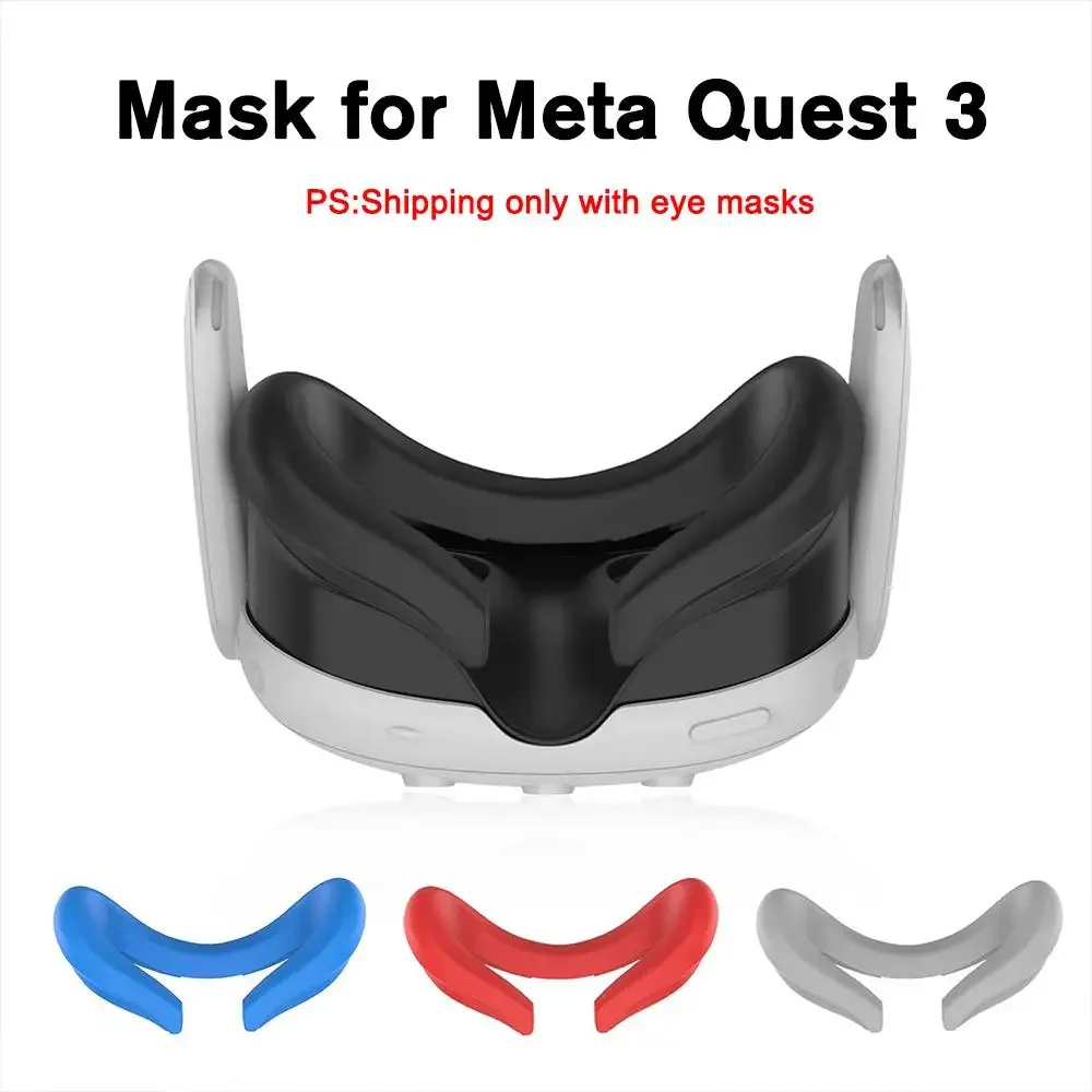 

Silicone VR Face Mask for Meta Quest 3 Accessories VR Facial Interface Sweatproof Mask Face Cushion Lightproof Mask Face Co W0O3