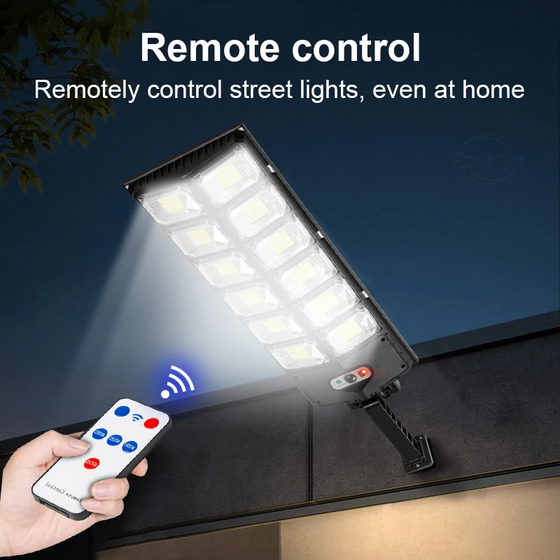 2000W Outdoor Powerful Solar LED Lights 12000mAh Super Bright Street Light Motion Sensor Remote Control Waterproof Garden Solar 4