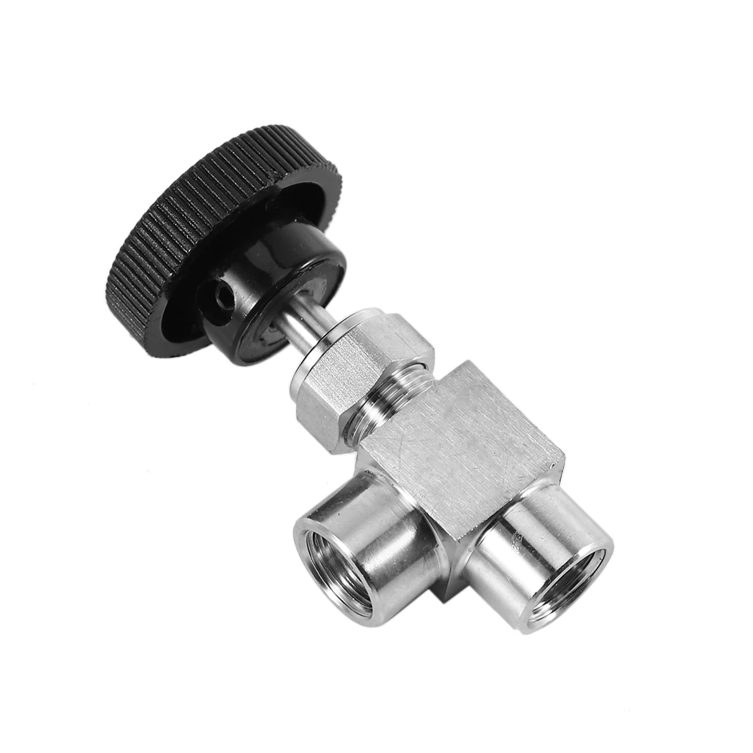 Needle Valve Adjustable 1/4 Inch Right Angle Female Thread BSP SS304 Water Gas Oil