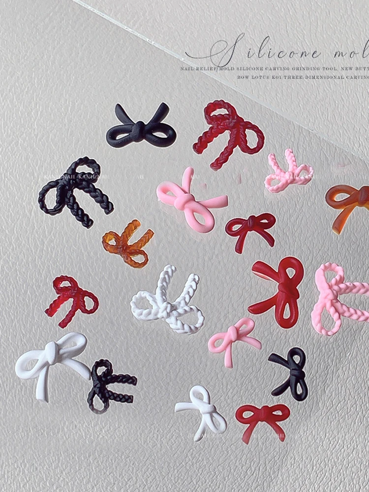 1PC Bowknot Silicone Molds for Nail Charms Bow Carving Mould for Nail Art Decoration 3D Silicone Nails Accessories DIY Manicure 5