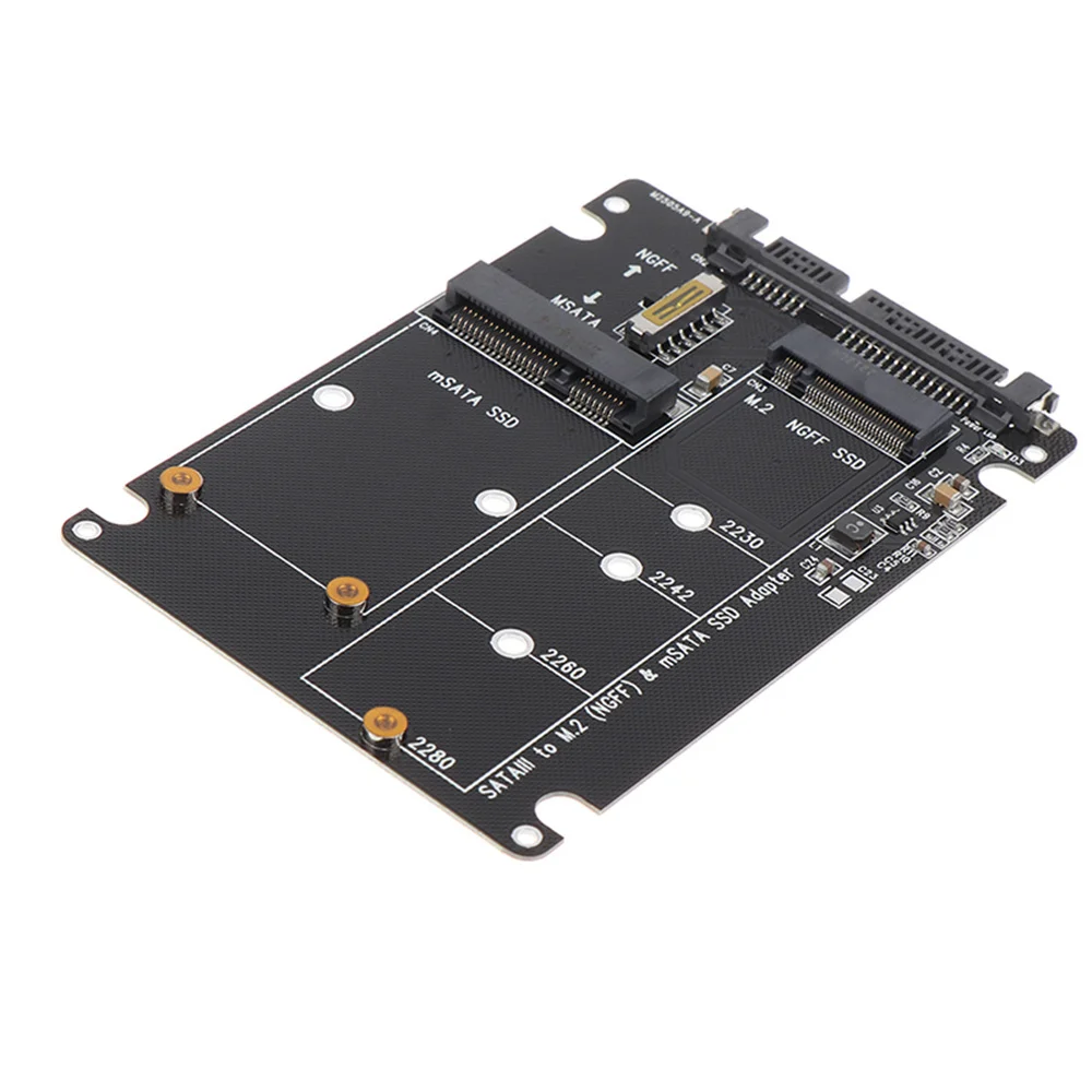 M.2/mSATA to SATA 어댑터, M.2 NGFF mSATA SSD에서 SATA3.0 2.5 인치 어댑터, mSATA/M2 SSD 컨버터 라이저 보드 카드, 6Gbps, 1 PCs, 2 PCs, 3PC