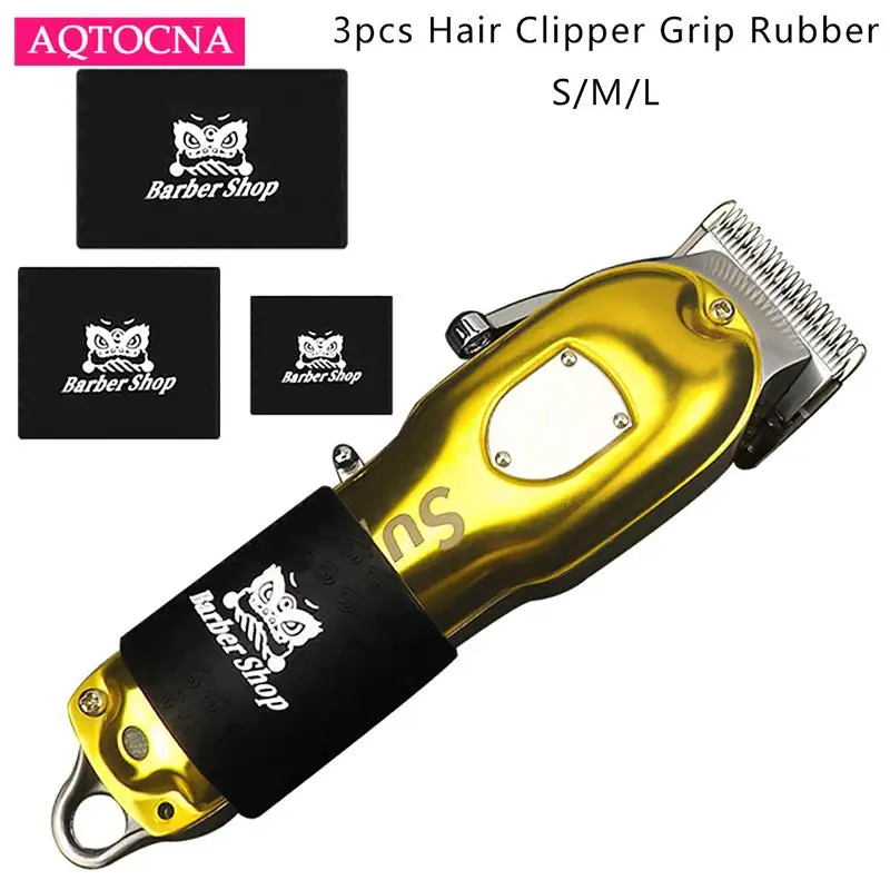 3PCS Trimmer Grip Barber Hair Clipper Grip Silicone Anti Slide Design Barber Bicycle Grips Hairdressing Decorative Rings