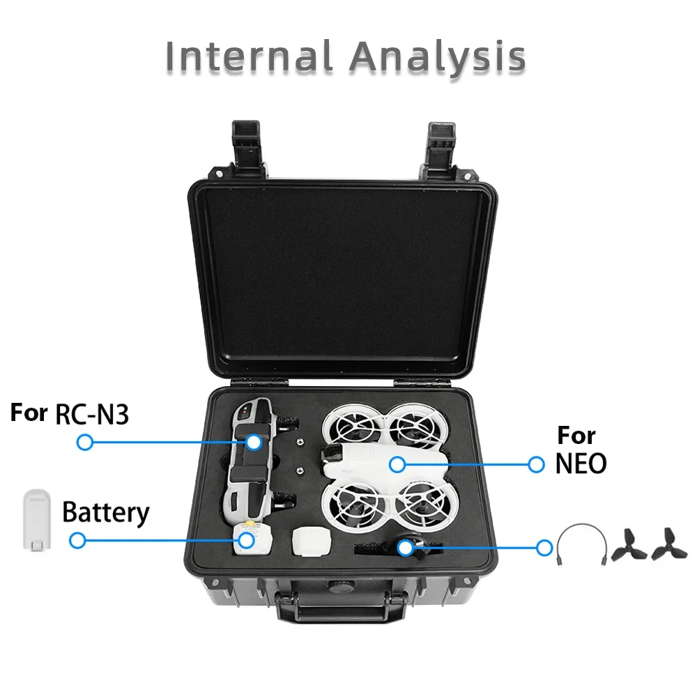 Explosion-Proof Carrying Case for DJI Neo Fly More Combo Storage Bag Portable Waterproof Box Hard Shell for DJI RC N3 Accessory