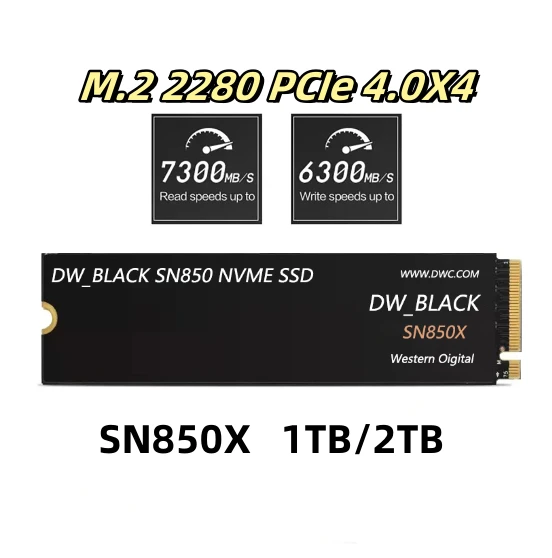 

(New original)SN850X 1TB/2TB SSD Solid State Drive with Heatsink Works with Playstation 5 Gen4 PCIe M.2 2280