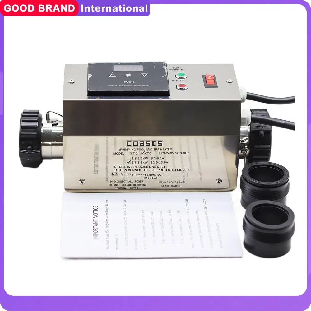 3KW Pool Heater Electric Swimming Pool and SPA Bath Heating Tub Water Heater Thermostat 220V Swimming Accessories 220V pool heater