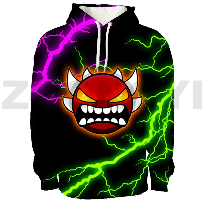 

New Angry Geometry Dash Anime Clothes Fashion Men's Spring 3D Printed Hoodie Women Tops Street Style Casual Sweatshirt Sudaderas