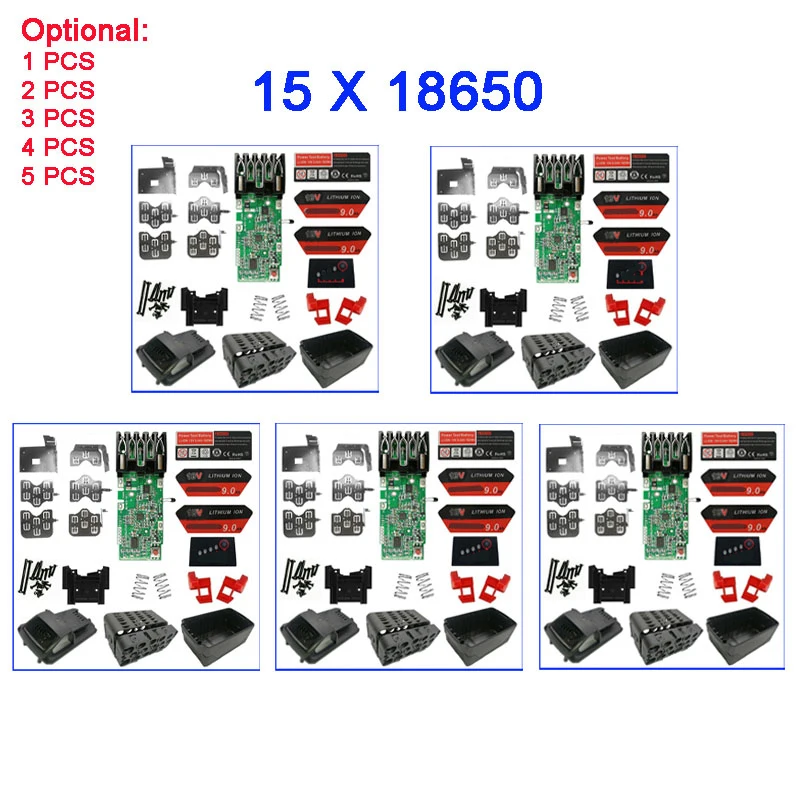 

Литий-ионный аккумулятор, пластиковая Быстрая зарядка печатной платы, защитная печатная плата, корпус для Milwaukee 18V 9.0Ah, корпуса, наклейка, этикетка