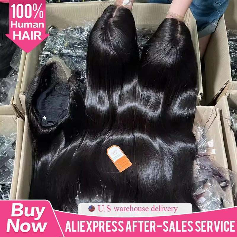 Choice 200 Density 13x4 13x6 Full Frontal 360 HD Transparent Lace 40 46 Inch Long Straight Closure Human Hair Pre plucked Wigs 1