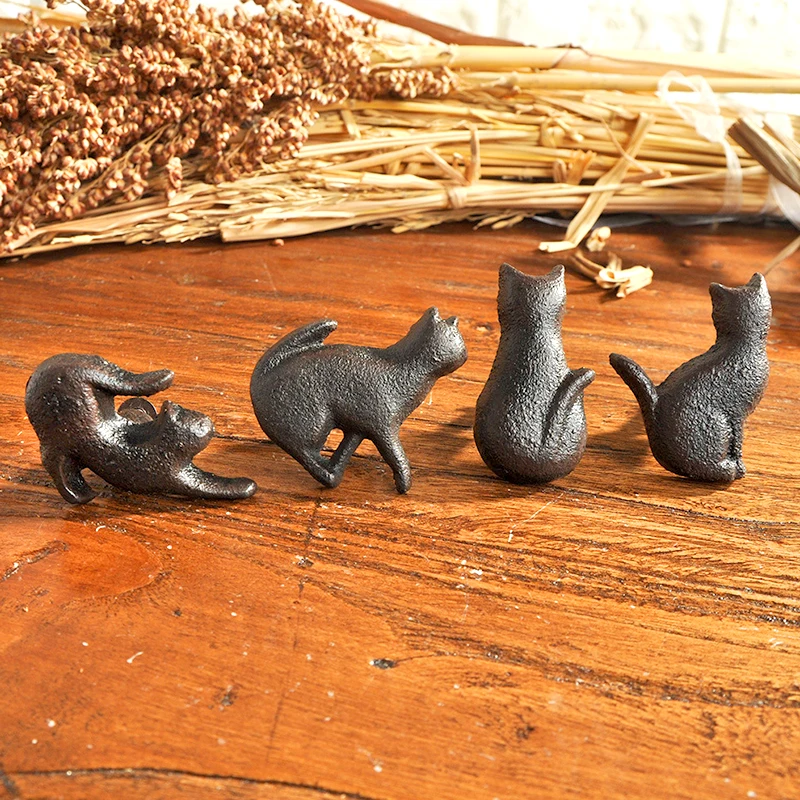 1Pcs Cat Shape Handle Iron Black Kitten Single Hole Pulls DIY Drawer Cabinet Wardrobe Knobs Home Furniture Handles Decoration
