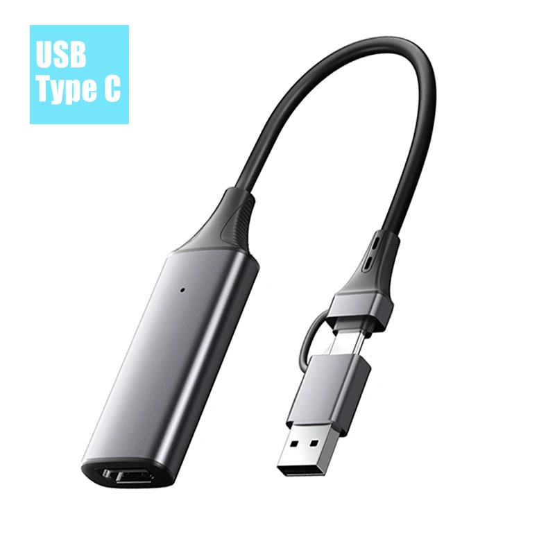 USB/Type C 2 in 1 Video Capture Card 4K USBC To HDTV 1080P PC Game