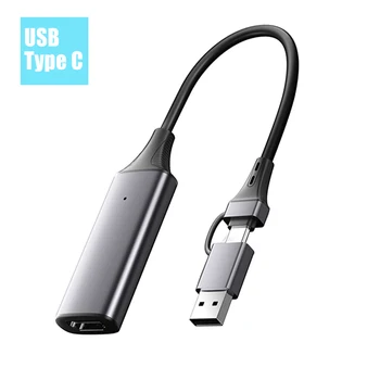 USB C 타입 비디오 캡처 카드, 2 in 1, 4K USBC-HDTV, 1080P PC 게임 녹화 카메라 그래버, PS4 Xbox 스위치용 라이브 스트리밍