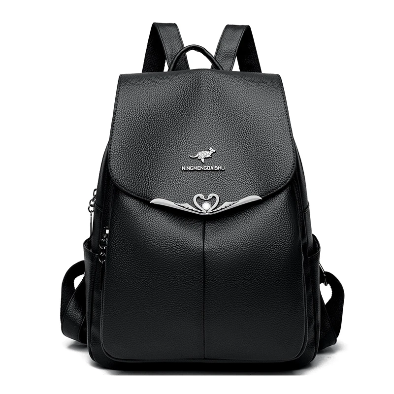 حقيبة ظهر نسائية جديدة، مصممة من الجلد، مثالية للس...