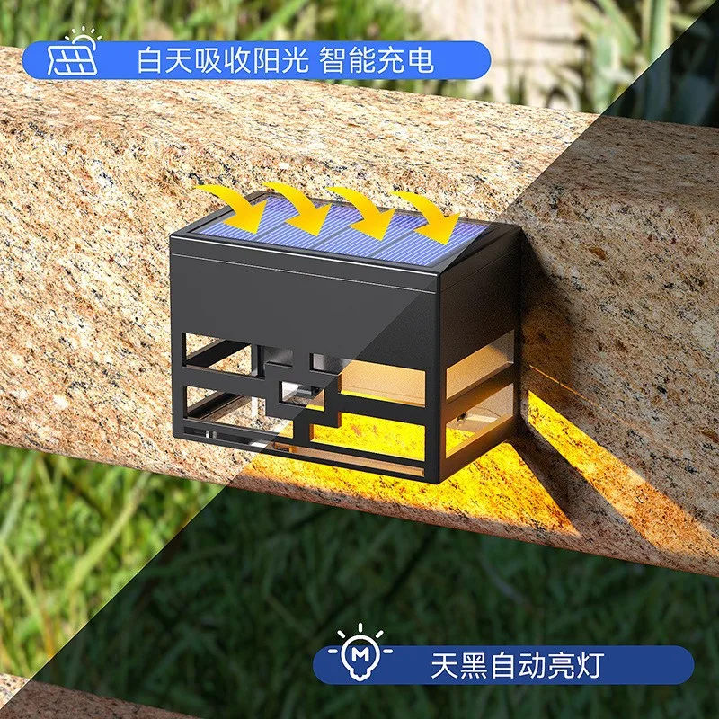New Solar Wall Lamp for Outdoor Decoration, Atmosphere, Balcony, Garden, Staircase, Step Light, Human Body Induction Light