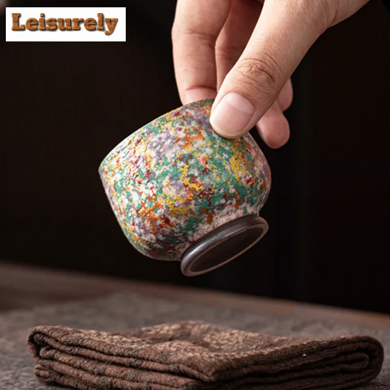 Rock Painting Time Teacup Luxury Tea Bowl Tea Cup Set Tea-tasting Smelling Cup Jianzhan Master Cups Dahongpao Teaware Supplies