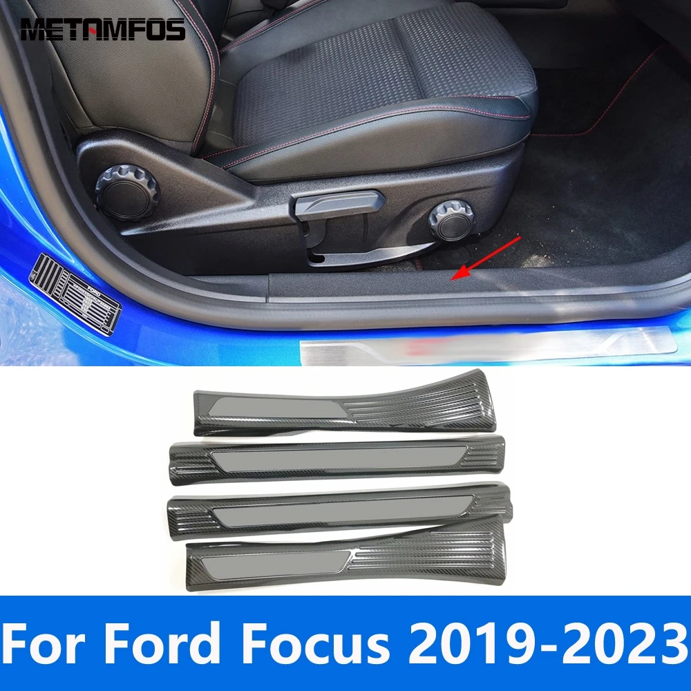 

Аксессуары для Ford Focus 2019-2022 2023 2024, Накладка на порог для внутренней двери, защитная накладка для входной двери, приветственная педаль, Стайлинг автомобиля