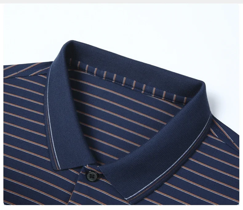 High quality luxury brand short sleeve polo shirt exquisite emboss comfort casual summer lapel T-shirt fashion stripe men's wear 22 Sc0e5e82c600146fe91da1c1e9ccd7c04W