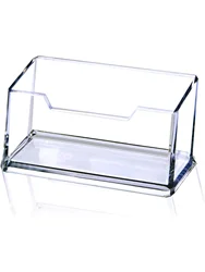 Sleek Acrylic Business Card Display Stand - Set of 6, Clear Plastic Holders (1PCS)