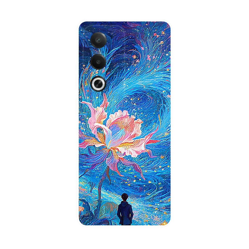 Custodia Per OPPO A80 5G Con Motivo Floreale Sakura - Fiori E Mazzo Simpatico, Cover In TPU Morbido Trasparente Antiurto