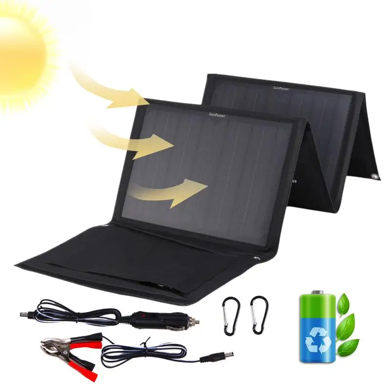 

Portable Monocrystalline Solar Panels 40W Foldable Solar Panel Waterproof Outdoor Folding Sun Power Solar Cells Charger