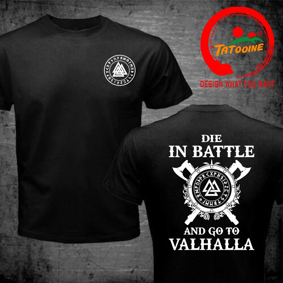 Vikings Odin Runen Valknut T-Shirt Viking Thor T Shirt Uomo Ragnar Valhalla Rising Walhalla Wodan Tee Shirt Fashion Funny New Tee
