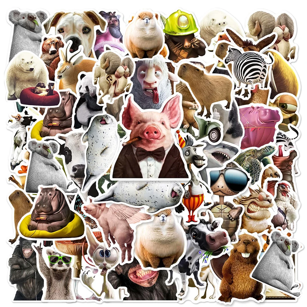

10/30/50pcs Cute Funny Animal Meme Stickers Decals Label Planner Notebook Phone Laptop Motorcycle Decoration Sticker Kids Toy