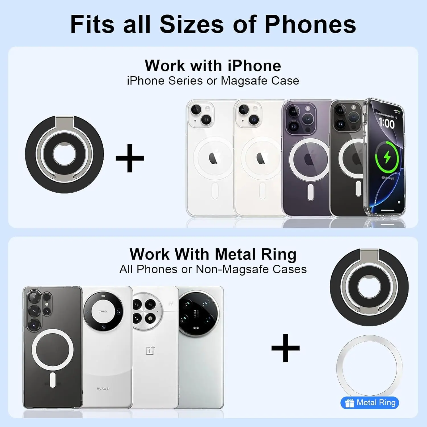 Universal Magnetic Foldable Phone Stand - Strong Magnet & Portable Holder
