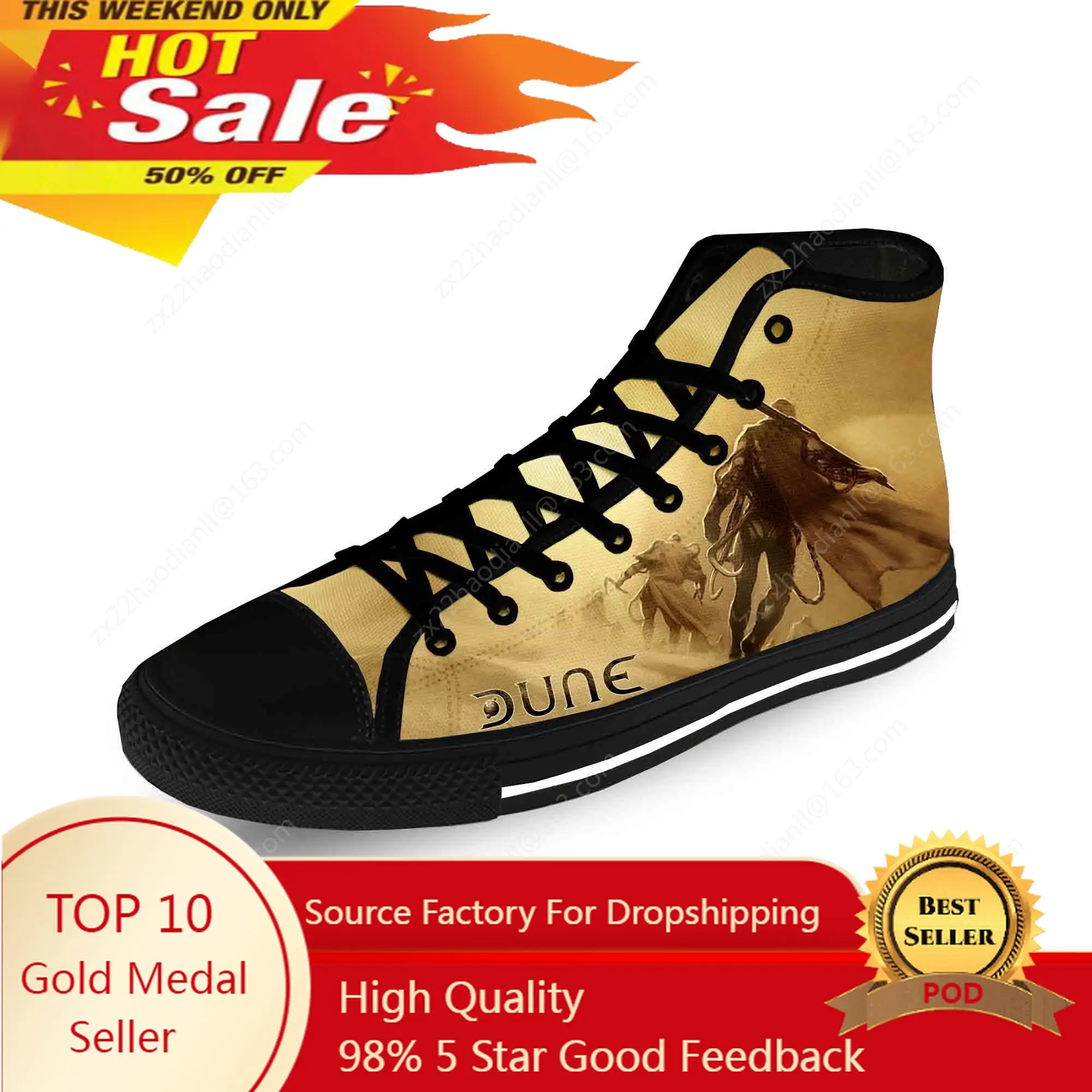 

Dune Frank Herbert Science Fiction Casual Cloth Fashion 3D Print High Top Canvas Shoes Men Women Lightweight Breathable Sneakers