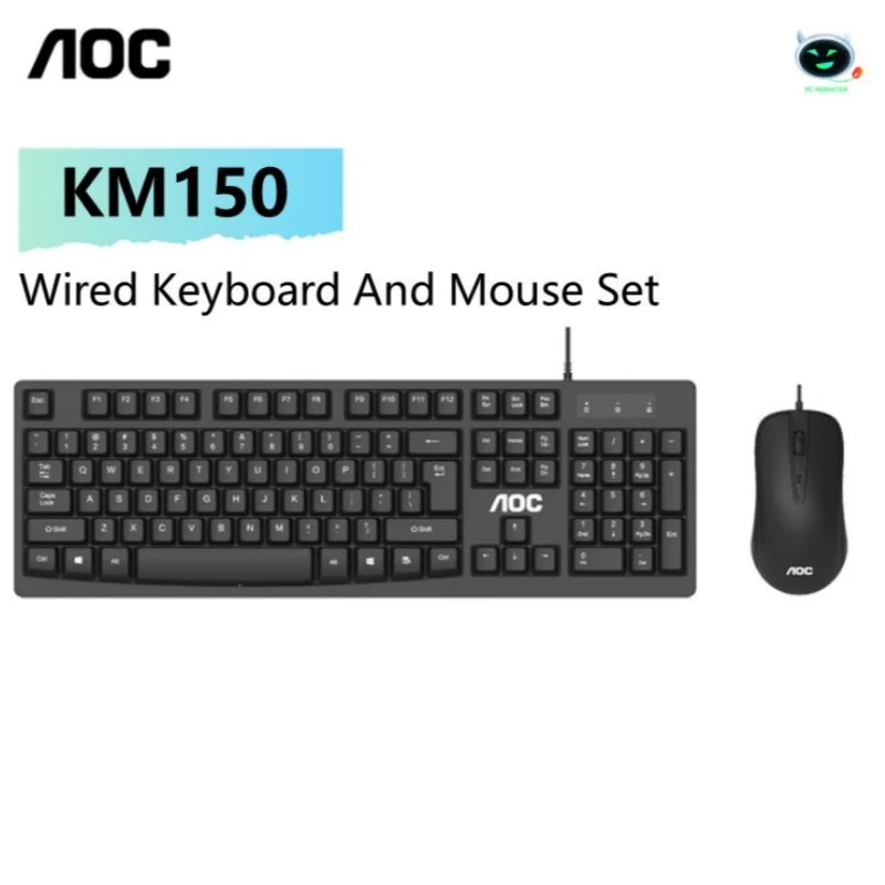 Клавиатура и мышь AOC KM150, игровая Механическая Проводная клавиатура с USB, 104 клавиш