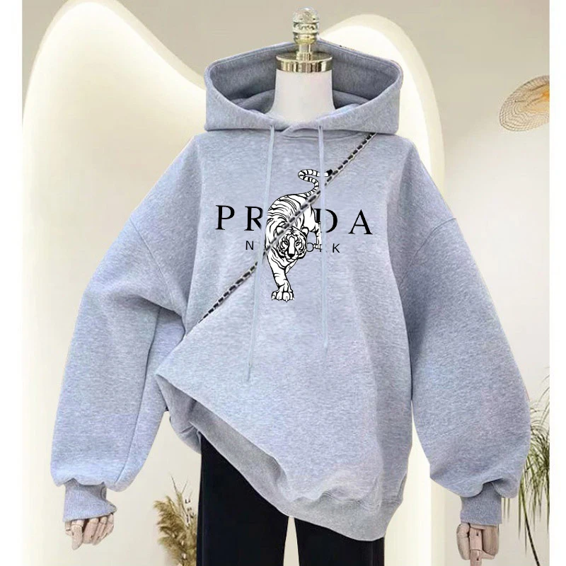 Women's Classic Drawstring Hoodies Graphic Printed Hooded Sweatshirt Harajuku Y2K Casual Sportswear Woman Trendy Outerwear - Image 3