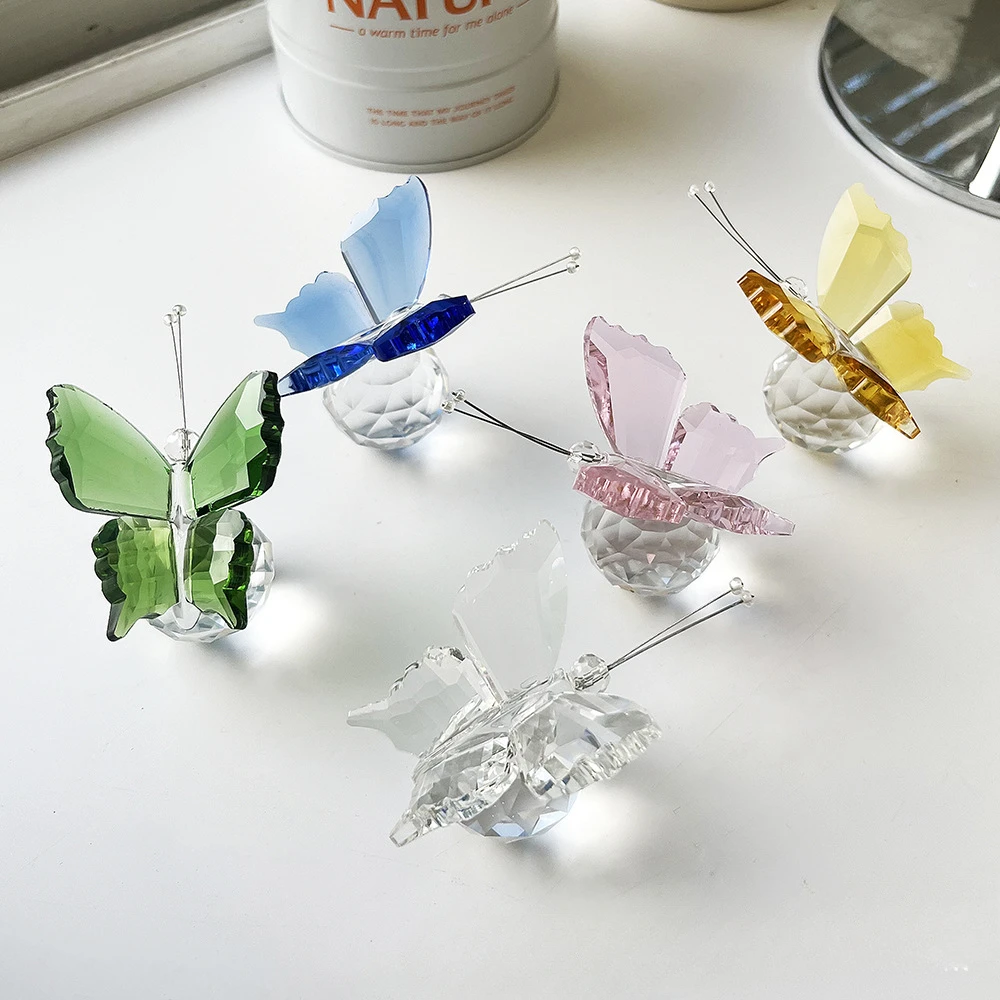 Elegant Crystal Butterfly Ornaments - Artistic Home and Tabletop Decor