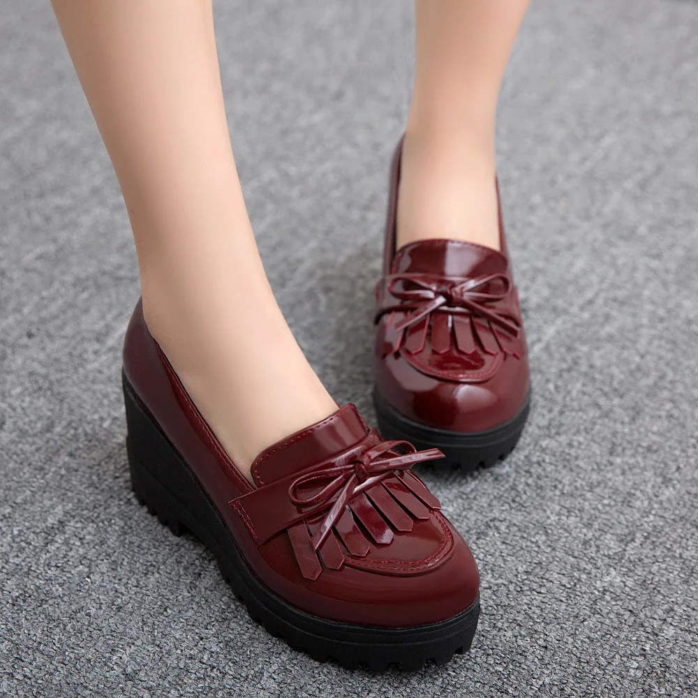 Women Shoes Autumn Female Footwear Casual Sneaker Bow-Knot Round Toe Fringe Fall Summer Dress Big Size New Butterfly Tassel Leis 5
