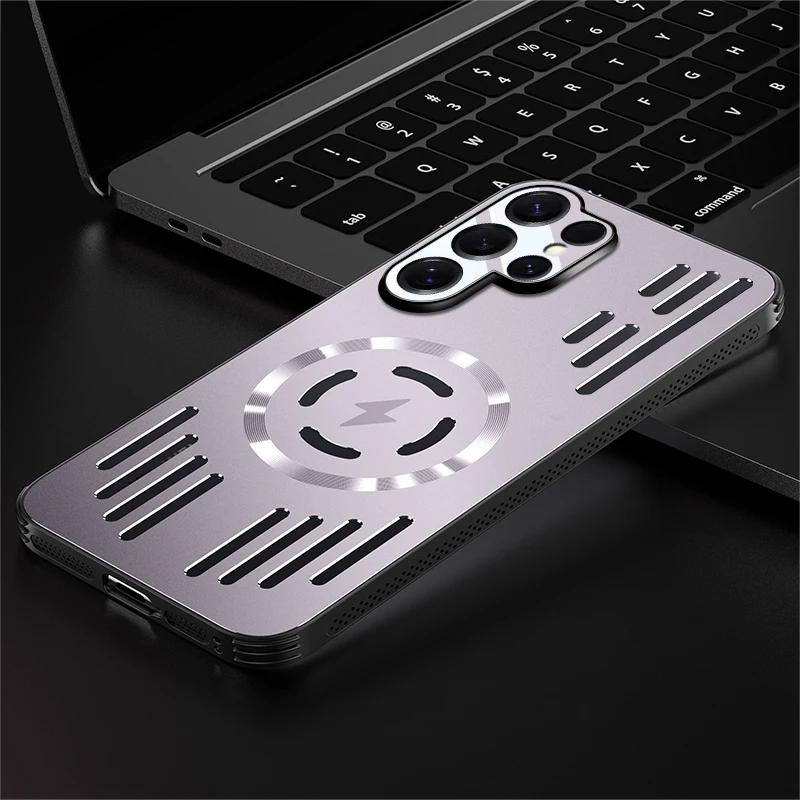 Premium Metal Heat Dissipation Magnetic Wireless Charger Protective Case