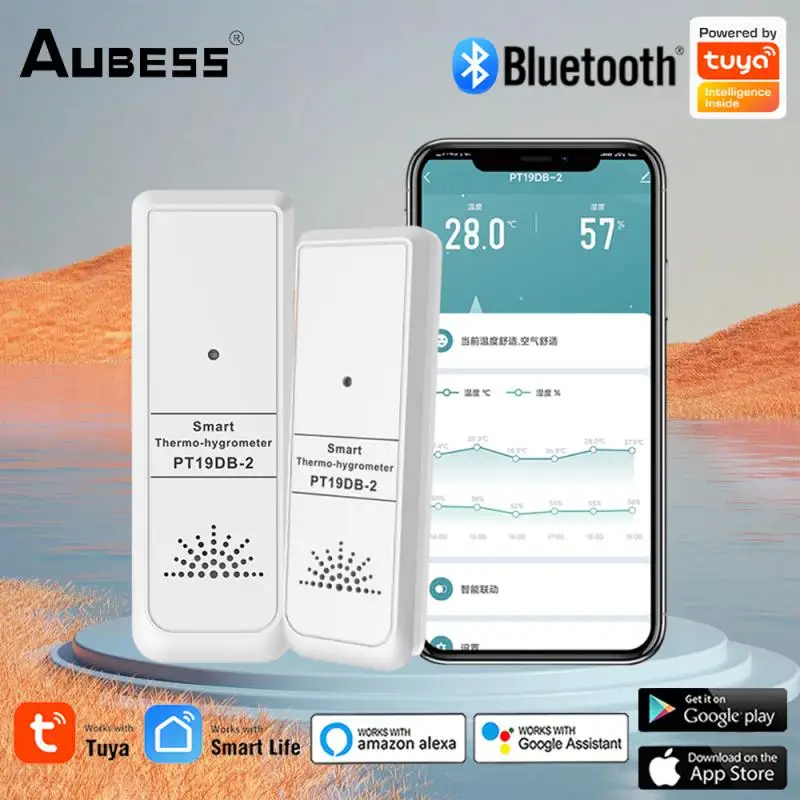 

Tuya Bluetooth-compatible Temperature Humidity Sensor High-precision App Remote Monitoring Mini Smart Thermometer Hygrometer