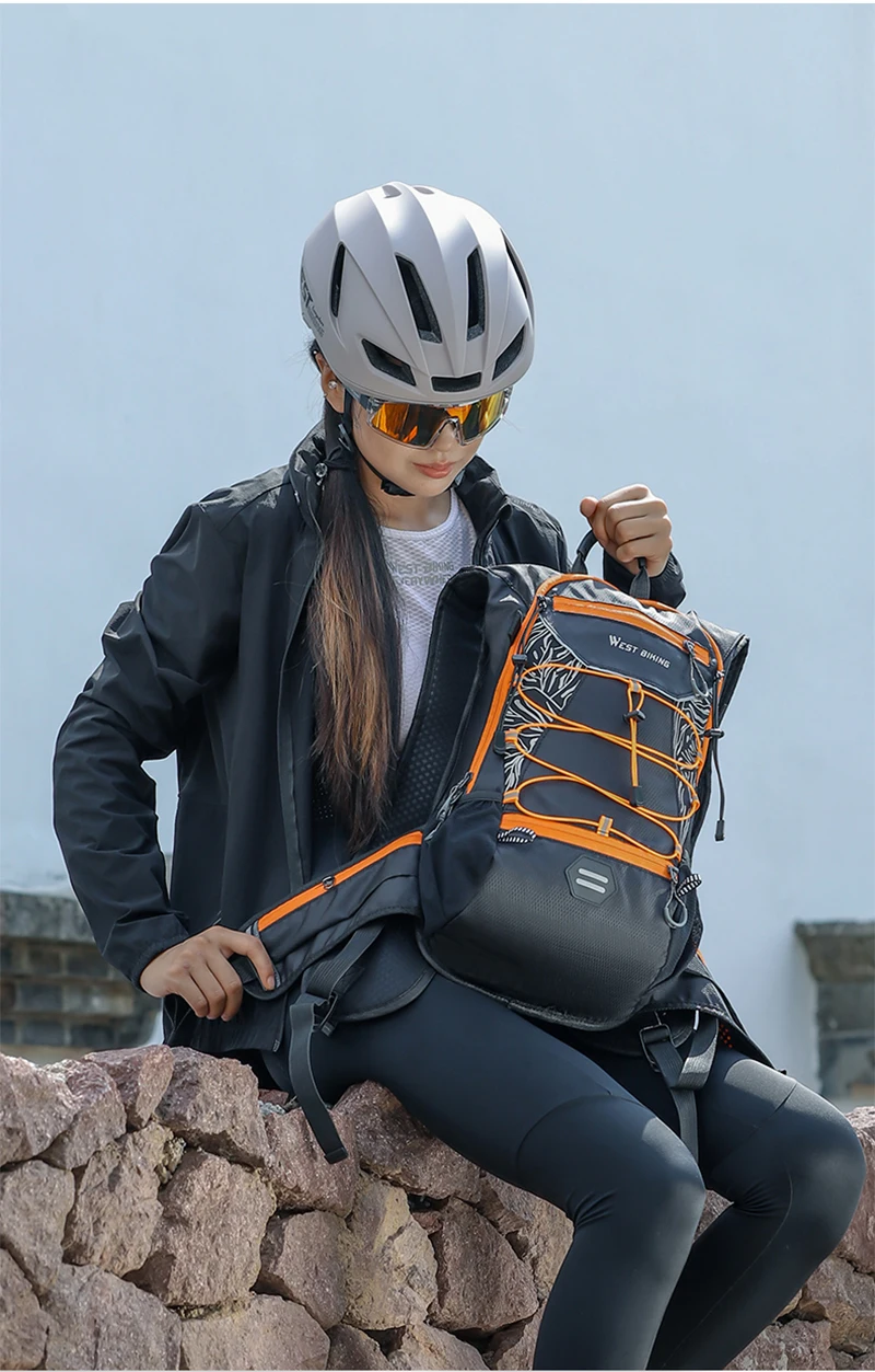 WEST BIKING 16L Hydrations-Rucksack mit 2L BPA-freiem TPU-Wasserbehälter für Laufen, Wandern, Outdoor-Sport, Fahrradzubehör – Detail 4