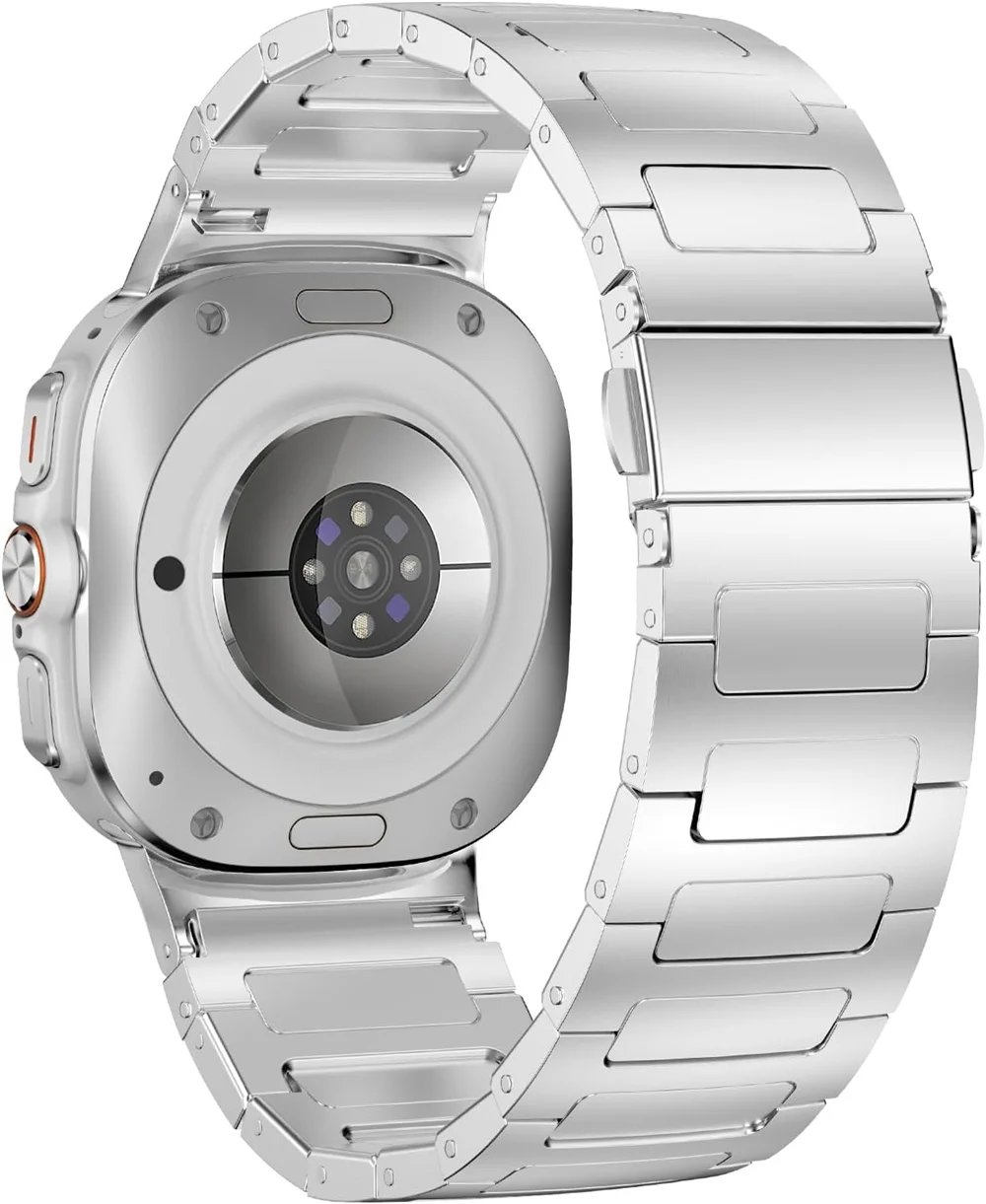 Premium Stainless Steel Link Bracelet for Smartwatches - No Gap Design