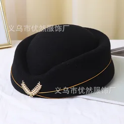 Elegant Ceremonial Ladies' Beret Hat for Performances (A black beret)