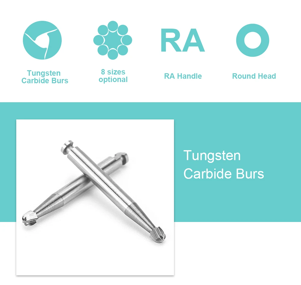 AZDENT 5 teile/paket Dental Hartmetall Bohrer RA 2,35mm Runde Bohrer für Niedrige Geschwindigkeit Handstücke Dental Burs Zahnmedizin Werkzeuge – Detail 2