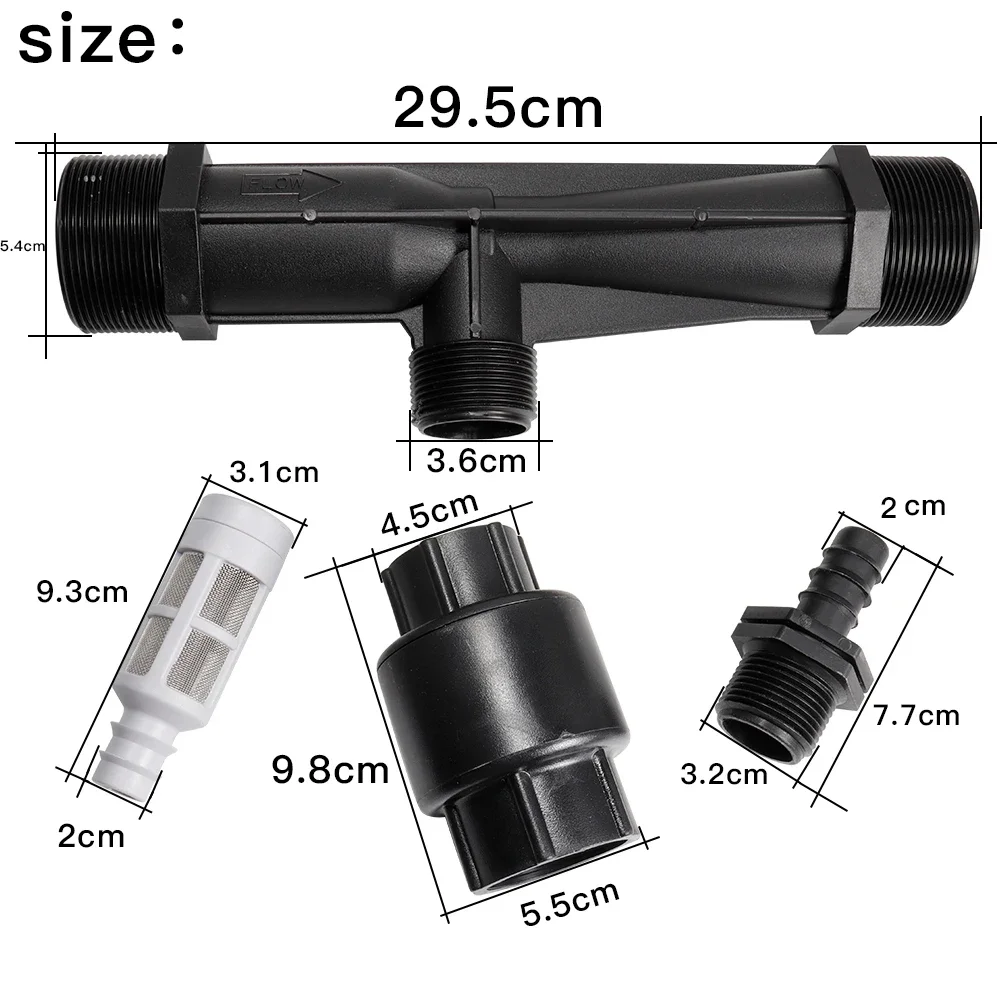 2" Inch 63 DN50 Venturi Fertilizer Injector Garden Agriculture Irrigation Watering Device Patio Lawn Fertigation Equipment Fertilizer Injector
