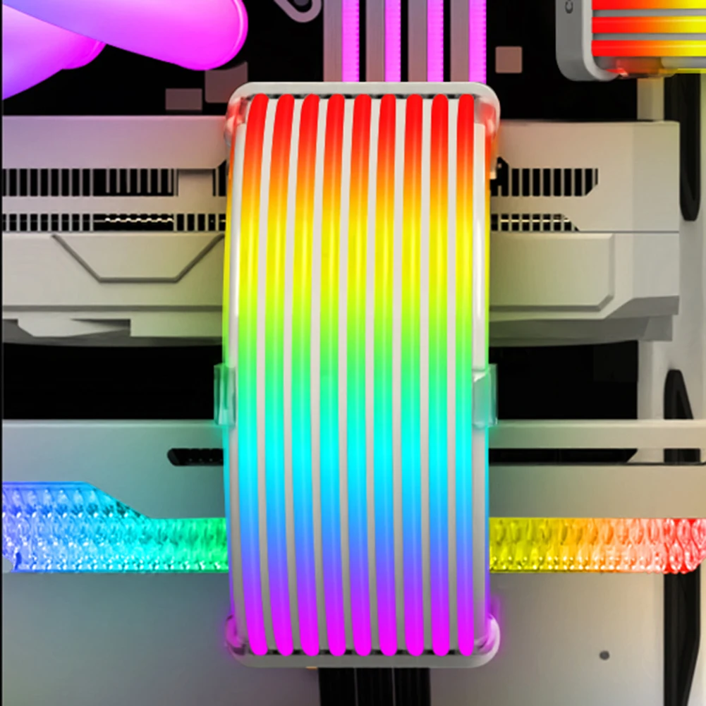 COOLMOON RGB 24   ͽټ ڵ ̾ ARGB PC ̽ LED Ʈ , ũž ǻ  Ʈ , 5V 3  x 2 4 