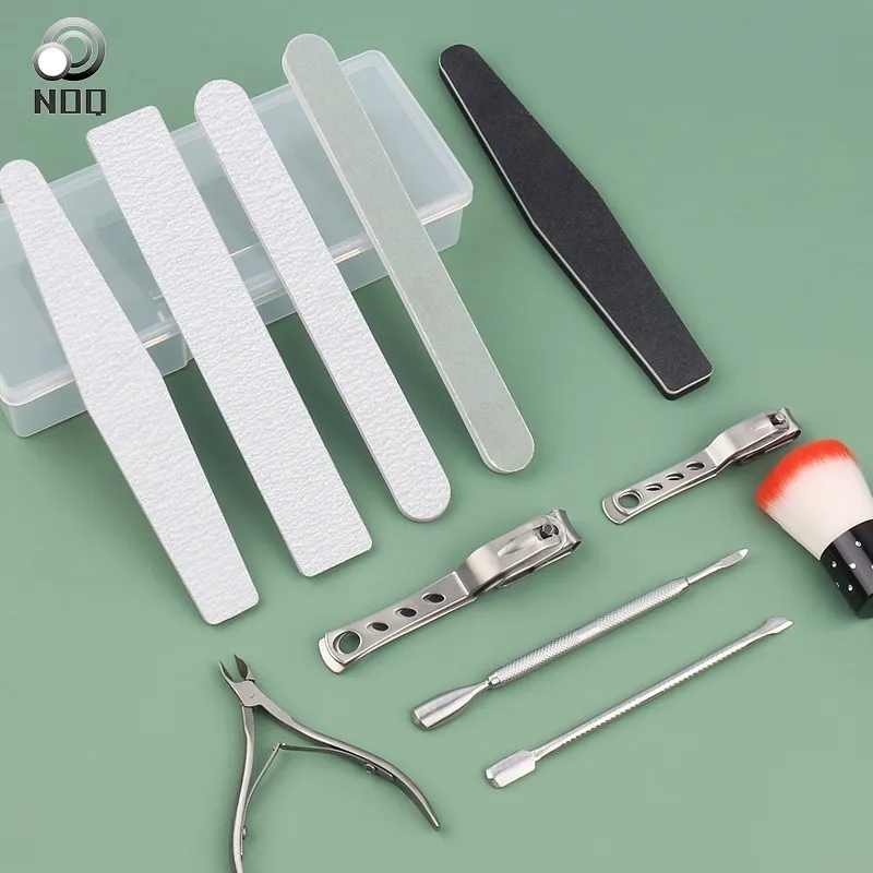

Manicure Set Kit Profesional Storage Box With Nail File Dead Skin Remover Nail Clipper Nail Scissors Cleaning Brush