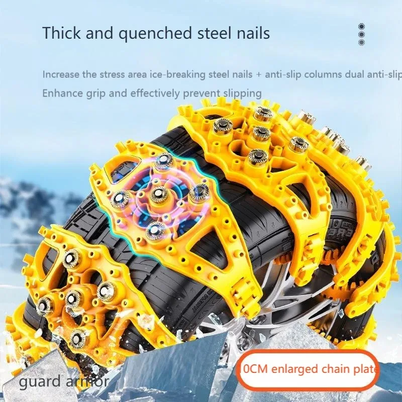 1 to 8-Pack Universal Tire Snow Chains - Heavy-Duty Steel Anti-Slip Traction for Emergency Get   Unstuck on  Ice  &  Snow