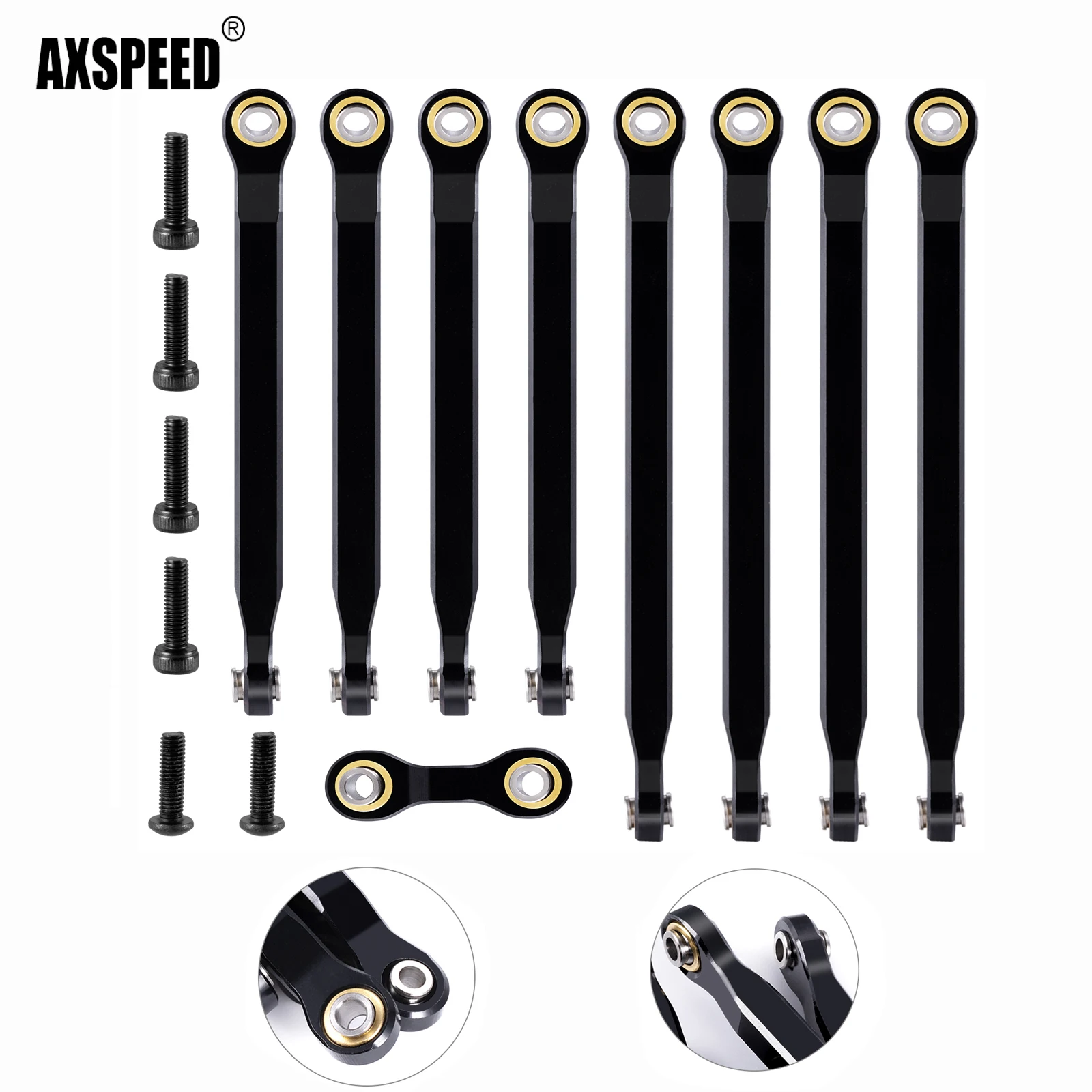 

AXSPEED 8 шт. комплект тягового стержня из алюминиевого сплава для 1/16 RC MINI E-Revo бесщеточная модель автомобиля обновленные детали аксессуары