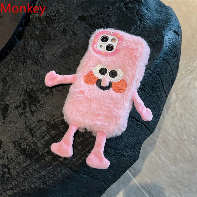 Fluffy Plush Custodia Per Honor X9c Sart Plush Case Fluffy Fur Shockproof Faux Pelliccia Carino