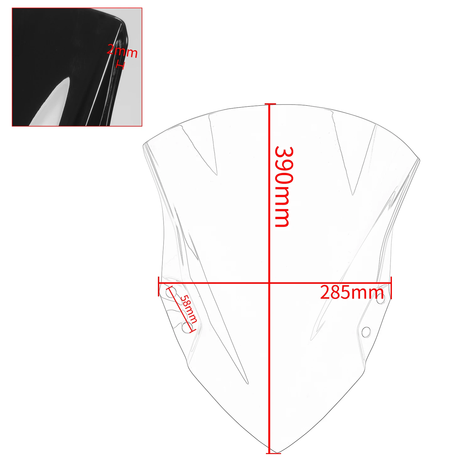 Motorcycle Double Bubble Windshield Wind Screen For Kawasaki NINJA 400 NINJA400 EX400 Ninja250 2018-2023 2021 2020 Black Clear images - 6